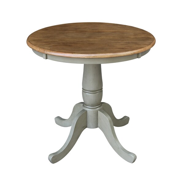International Concepts Round 30 in Rd Top Pedestal Table, Dining Height, Hickory/Stone, 30 W, 30 L, 29.1 in H, Wood K41-30RT - main